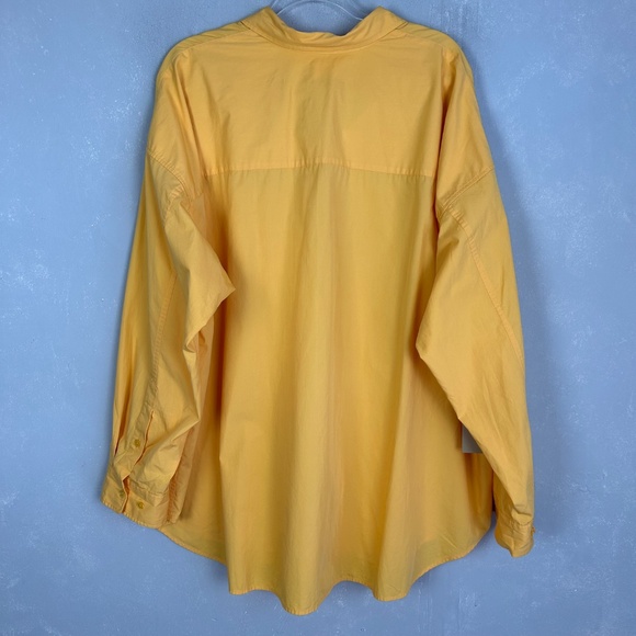 Aritzia Wilfred Free size 2XL long sleeve button up poplin relaxed yellow NEW - Picture 7 of 13